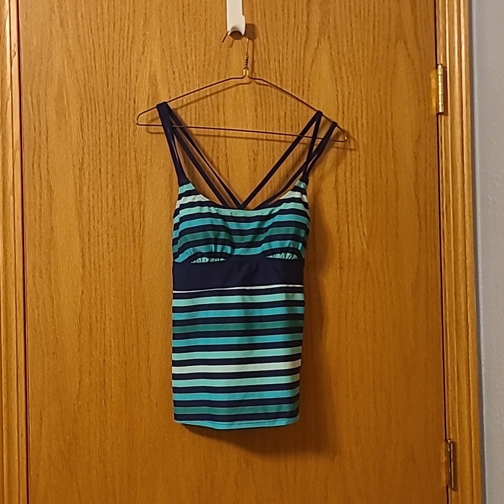 Tropical Escape Double Strap Tankini Green Size 6